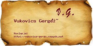 Vukovics Gergő névjegykártya